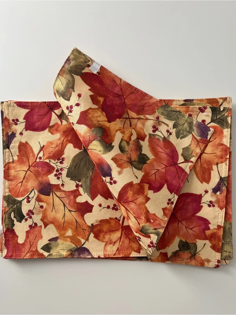 Set of 6 Fall Leaf Placemats 13x19 Thanksgiving Autumn Table Decor